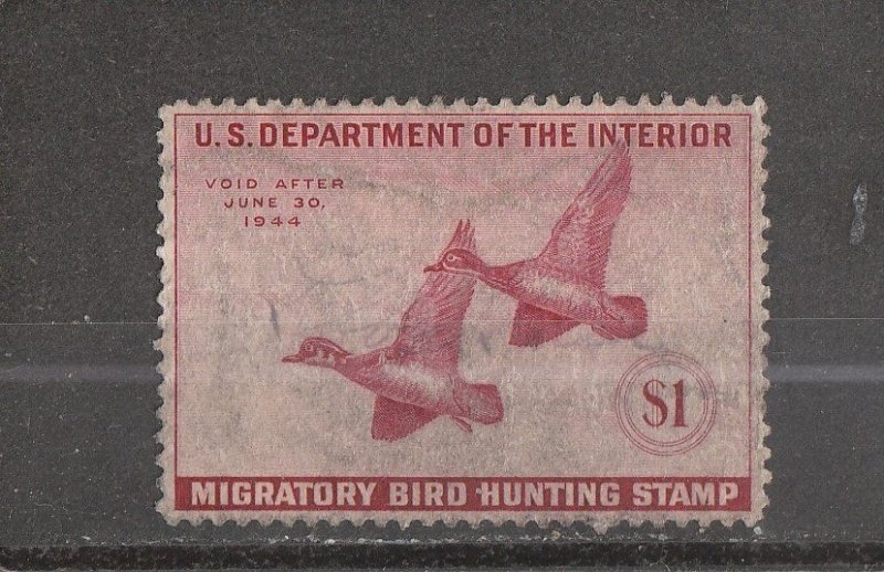 United States  Scott#  RW10  Used  (1943 Wood Ducks)