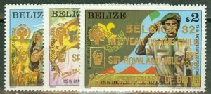 JS: Belize 653-8 MNH CV $47.50