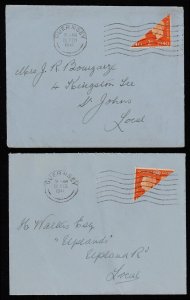 GREAT BRITAIN - GUERNSEY 1941 German Occup bisect provisional covers..