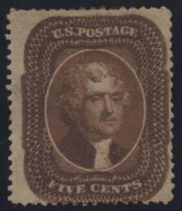 US Scott #30 Mint, FVF, Hinged