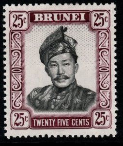 BRUNEI SG127ab 1971 25c BLACK & REDDISH-VIOLET GLAZED PAPER MTD MINT