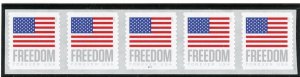 US 5789  Freedom Flag - Forever PNC of 5 with 4 digit USD Top #on# Back Number