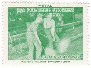 (I.B) Cinderella : 29th Philatelic Congress (Birmingham 1947) Metal