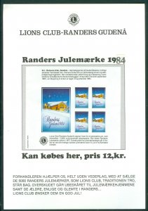 Denmark. 2 Sheet.1984 Christmas Lions Club Randers Advertising +Hvidovre 1981 Sh