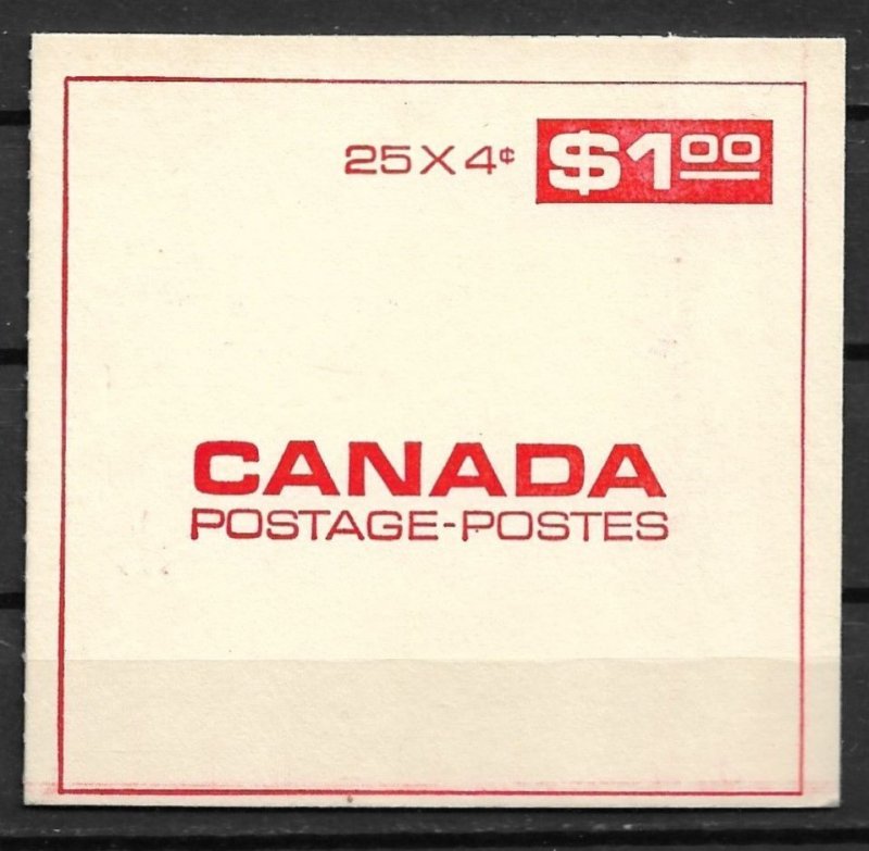 1968 Canada Booklet 57 with Scott #457c (pane of 25) MNH