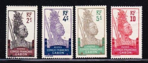 Álbum Tesoros Gabón Scott # 34-37 2c-10c Guerrero Fangueo Menta Con Bisagra