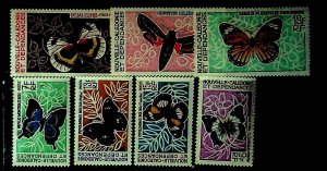 NEW CALEDONIA Sc 357-60,C51-53 NH ISSUE OF 1967 - BUTTERFLIES - (AO23)