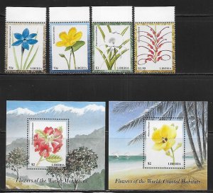Liberia Stamp World 2425-2442 Flowers of the Rainforests MNH