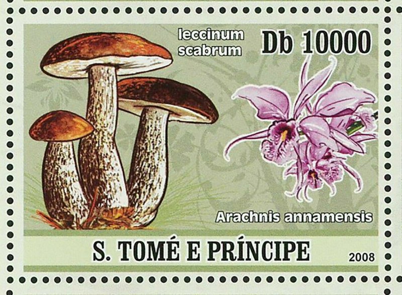 Mushrooms Stamp Orchids Entoloma Clypeatum Calypso Bulbosa S/S MNH #3402-3410