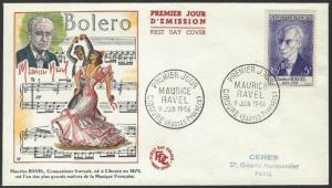 France #B308 Semi-Postal First Day Cover Maurice Ravel, Bolero!