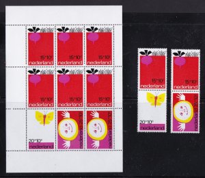 Netherlands Souvenir Sheet #B478a with pairs, MNH