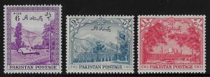 Pakistan #66-68 Unused LH; Short set of 3 - Independence Issue (1954)
