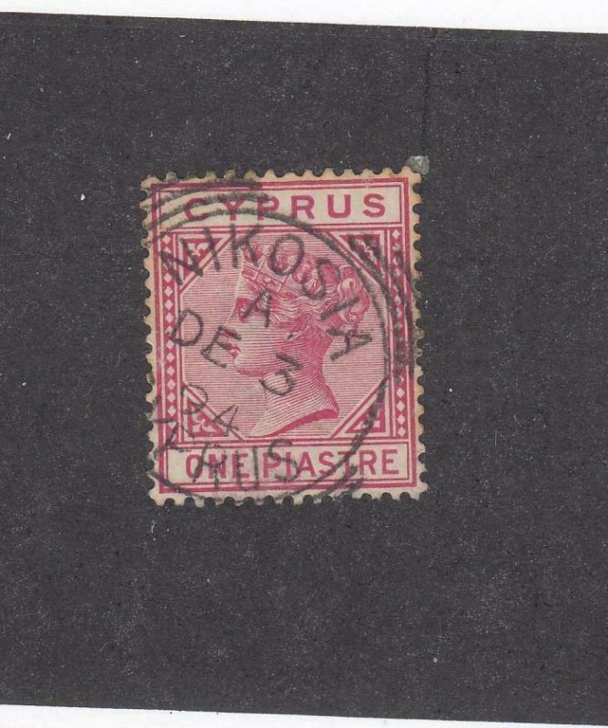 CYPRUS (MK4067)  # 12 VF-USED 1pi  QUEEN VICTORIA /ROSE /NIKOSIA CANCEL CAT $38