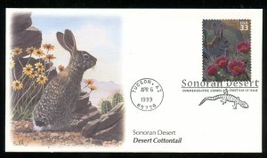 US 3293g Sonoran Desert Cotton-tail UA Fleetwood cachet FDC