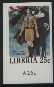 LIBERIA, 856c  MNH IMPERF,  SCOUTING, NORMAN ROCKWELL
