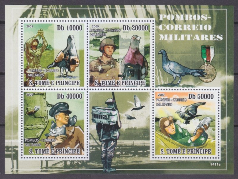 2009 Sao Tome and Principe 4115-4118KL Birds - Doves 12,00 €