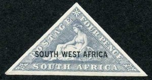 South West Africa SG48 1927 4d opt type 9 M/M cat 6.5 pounds