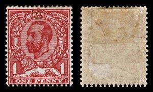 3997: GB SG329 1d Deep Carmine. Die 1B. Spec N8(3) 1911.  MM Mint. C£45