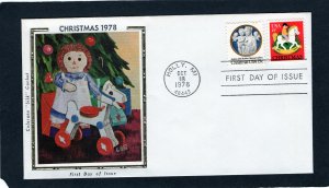 1769-1768 Christmas, FDC pair Colorano Silk