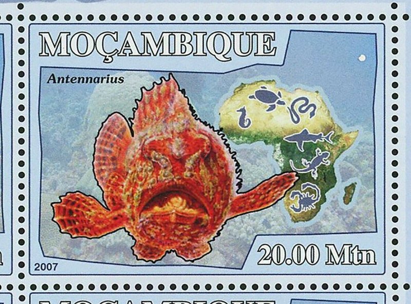 Poisonous Fish Stamp Balistodae Hydrocynus Lophius S/S MNH #2949-2954