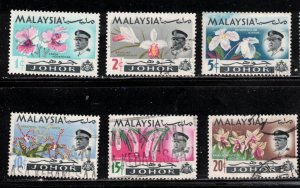 MALAYSIA JOHORE Scott # 169//75 Used - Orchids - Short Set