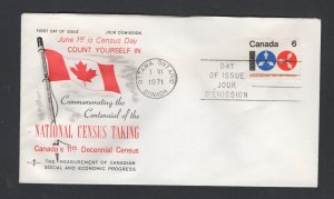 Canada #542 (1971 Census issue)  FDC Rosecraft cachet unaddressed