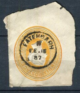 INDIA; 1880s classic QV 4a. 6p. fine POSTMARK Stationary Piece, Fatehgarh