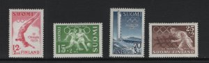 Finland    #B110-B113  MNH   1951-52  Olympic Games Helsinki