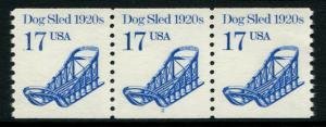 SCOTT  2135  DOG SLED  17¢  PNC3  PLATE # 2  MINT NEVER HINGED