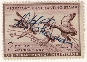 USA #RW20 duck stamp - blue-winged teal