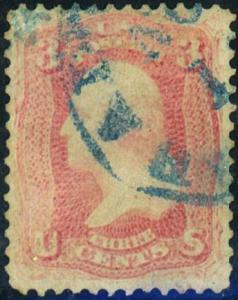 U.S. #64 Used Fine Blue Cancel  Cat$600