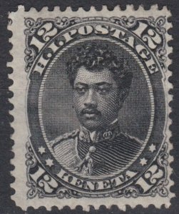 Hawaii 1875 Sc36 12c Black Unused MNG