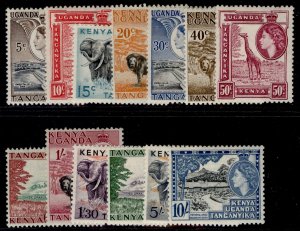 KENYA UGANDA TANGANYIKA QEII SG167-179, 1954-59 SHORT set, M MINT. Cat £135.