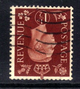 GB 1937 - 47 KGV1 1 1/2d Red Brown Inverted Wmk Used SG 464wi ( F1301 )