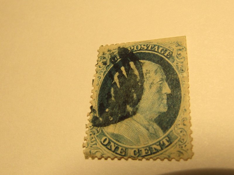 US Stamp, Scott #23 Used.. SCV $575.00, w/Certificate, Clipped at top and right,