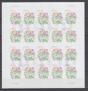 ​(FZ) USA #4764a Wedding Flowers   Imperf NDC sheet of 20 stamps  VF Used