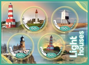 Stamps. LIghthouses 1+1 sheets perf 2021 year Cabo Verde