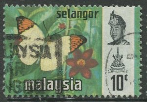 STAMP STATION PERTH Selangor #132 Sultan Salahuddin Butterfly Type Used 1971