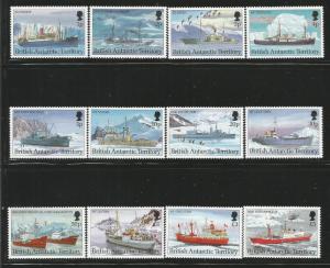 BRITISH ANTARCTIC TERRITORY 202-213 MNH RESEARCH SHIPS 1993 SET OF 12 STAMPS