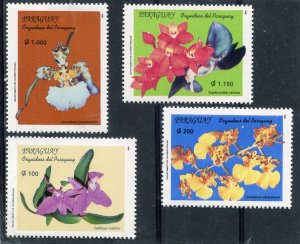 Paraguay 1996 ORCHIDS set (4) Perforated Mint (NH)