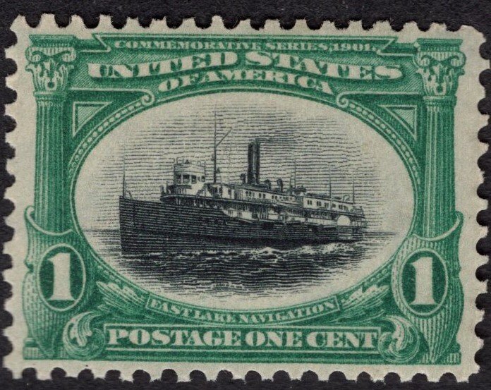 US #294 Extra Fine, w/Original Gum. Lightly Hinged.