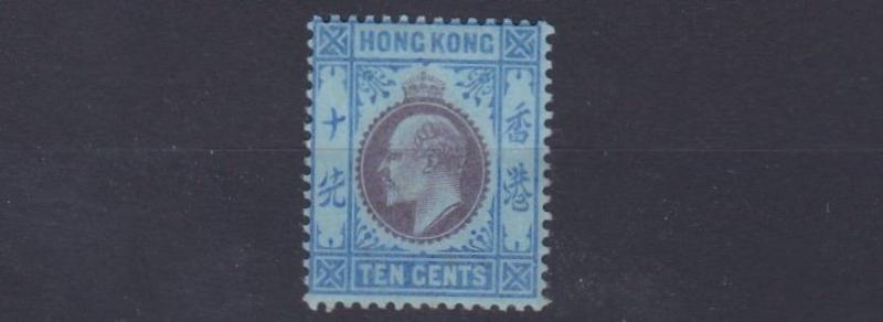 HONG KONG  1903  SG 67  10C  PURPLE & BLUE   LMH  CAT £70
