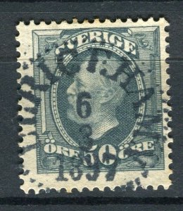 SWEDEN; 1890s classic Oscar issue fine used 50ore value, fair Postmark