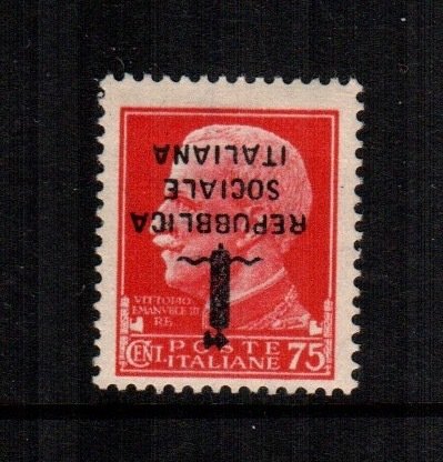 Italian Socal Republic 4   MH inverted overprint