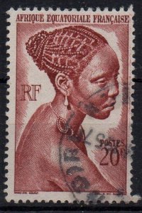 A.E.F - FRENCH COLONIAL - 1947 - BACONGO GIRL - Used - 20f -