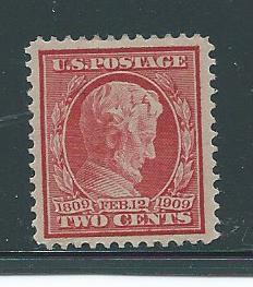 United States, 369, 2c Lincoln Carmine VF Single, **Hinged**