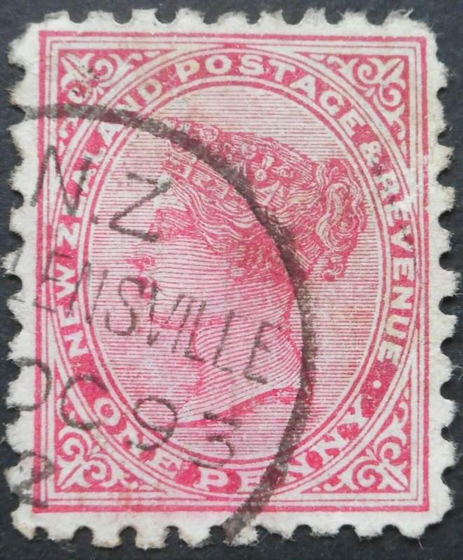 New Zealand 1893 One Penny with The Lungs Bonningtons Irish Moss advert used
