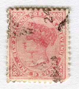 NEW ZEALAND; 1880s-90s classic QV Side Facer issue fine used 1d. value