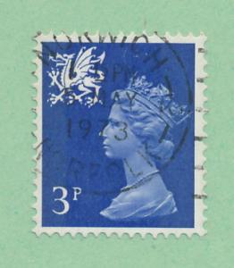 GB Wales & Monmouthshire 1971 Scott WMMH2 used - 3p, QE II