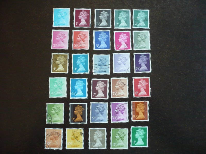 Stamps - Great Britain - Scott# MH22-MH175 - Used Part Set of 49 Stamps